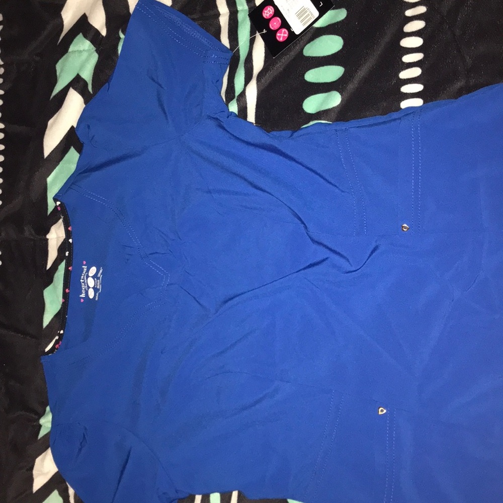 Heartsoul scrub top royal blue